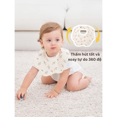 Yếm Cổ Tròn Xoay 360 Độ Cho Bé Bằng 6 lớp Cotton Thấm Hút Tốt An Toàn Cho Da Bé