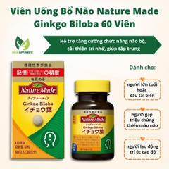 Viên Uống Bổ Não Nature Made Ginkgo Biloba 60 Viên