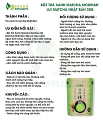 Bột Matcha Morihan Uji Matcha Nhật Bản Gói 30g