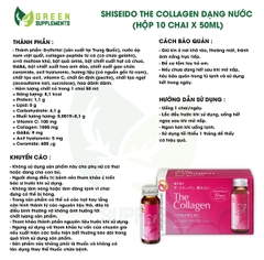 Shiseido The Collagen Dạng Nước (hộp 10 chai x 50ml)