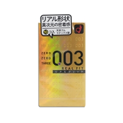 Bao Cao Su Okamoto 0.03 Real Fit Ôm Sát Mềm Mại (Hộp 10 Chiếc)