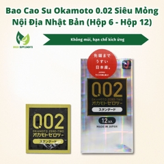 Bao Cao Su Okamoto 0.02 Siêu Mỏng Nội Địa Nhật Bản