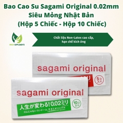 Bao Cao Su Sagami Original 0.02mm Non-Latex Cao Cấp Siêu Mỏng Nhật Bản