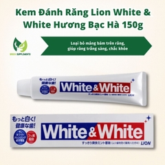 Kem Đánh Răng Lion White & White Hương Bạc Hà 150g