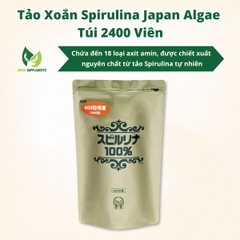 Tảo Xoắn Spirulina Japan Algae Túi 2400 Viên