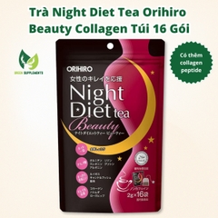Trà Night Diet Tea Orihiro Beauty Collagen Hỗ Trợ Giảm Cân Túi 16 Gói