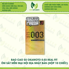 Bao Cao Su Okamoto 0.03 Real Fit Ôm Sát Mềm Mại Nội Địa Nhật Bản (hộp 10 chiếc)