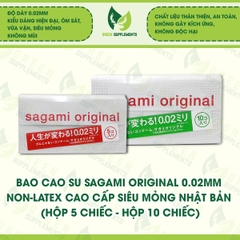 Bao Cao Su Sagami Original 0.02mm Non-Latex Cao Cấp Siêu Mỏng Nhật Bản