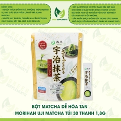 Bột Matcha Dễ Hòa Tan Morihan Uji Matcha Nhật Bản Túi 30 Thanh 1,8g