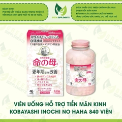 Viên Uống Hỗ Trợ Tiền Mãn Kinh Kobayashi Inochi No Haha 840 Viên