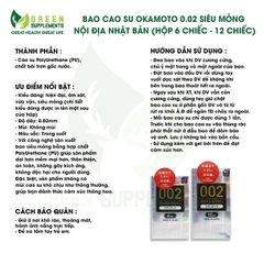 Bao Cao Su Okamoto 0.02 Siêu Mỏng Nội Địa Nhật Bản