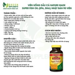 Viên Uống Dầu Cá Nature Made Super Fish Oil (EPA, DHA) Nhật Bản 90 Viên [Mẫu Mới]