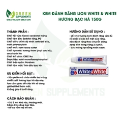 Kem Đánh Răng Lion White & White Hương Bạc Hà 150g