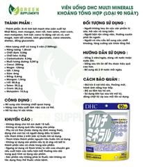 Viên Uống DHC Multi Minerals Bổ Sung Khoáng Tổng Hợp