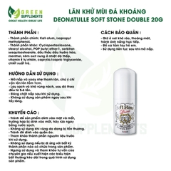 Lăn Khử Mùi Đá Khoáng Deonatulle Soft Stone Double 20g