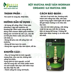 Bột Matcha Nhật Bản Morihan Organic Uji Matcha 30g