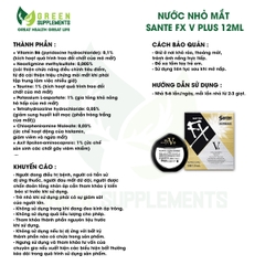 Nước Nhỏ Mắt Sante FX V Plus 12ml