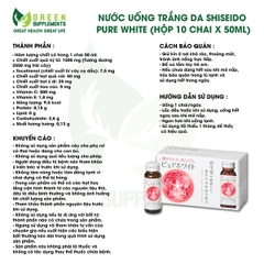Nước Uống Trắng Da Shiseido Pure White (hộp 10 chai x 50ml)