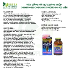 Viên Uống Hỗ Trợ Xương Khớp Orihiro Glucosamine 1500mg Lọ 900 Viên
