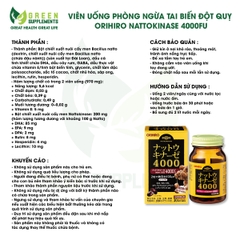 Viên Uống Phòng Ngừa Tai Biến Đột Quỵ Orihiro Nattokinase 4000FU