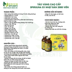 Tảo Vàng Cao Cấp Spirulina EX Nhật Bản 2000 Viên