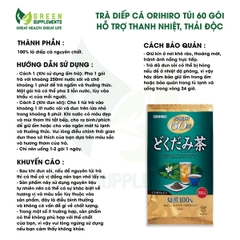Trà Diếp Cá Orihiro Hỗ Trợ Thanh Nhiệt, Thải Độc Túi 60 Gói