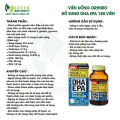 Viên Uống Orihiro Bổ Sung DHA EPA 180 Viên