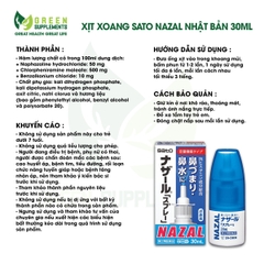 Xịt Xoang Sato Nazal Nhật Bản 30ml