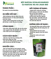 Bột Matcha Nhật Bản Ocha-no-Maruko Uji Matcha Wa No Jikan 40g