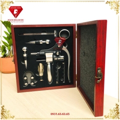 Bộ Khui Rượu Vang Sơn Mài 9 Phụ Kiện