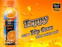 6 chai nước cam có tép Teppy 327ml
