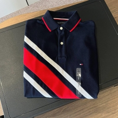 Áo Polo Tommy Hilfiger Regular Fit Banner Stripe Logo Navy 78JA988 410