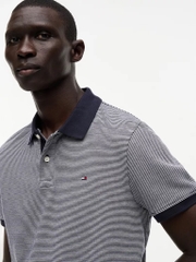 Áo Polo Tommy Hilfiger Regular Fit Sriped Interlock Navy XM07340 400