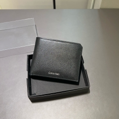 Ví Calvin Klein Saffiano Leather Card Case Bifold Wallet Black 40W0733 010