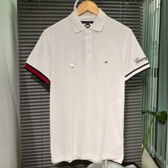 Áo Polo Tommy Hilfiger Slim Fit Flag Cuff Beige MW30764 250