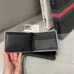 Ví Calvin Klein Saffiano Leather Card Case Bifold Wallet Grey 4D1013G 020