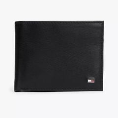Ví Tommy Hilfiger Men's Pebbled Leather Bifold Wallet Black 31TL220094