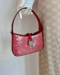 Túi Michael Kors Outlet Lyra Extra-Small Signature Logo Crossbody Bag Bright Red 35R5S1YC0B
