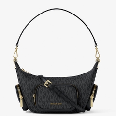 Túi Michael Kors Merritt Small Signature Logo Convertible Shoulder Black 35R6G0WC1B
