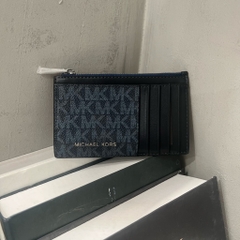 Ví Michael Kors Cooper Slim Signature Logo Zip Wallet Black Navy 36T4LCOZ7B