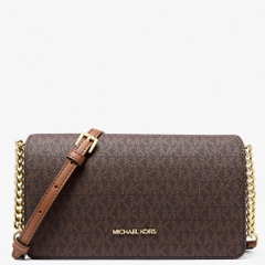 Túi Michael Kors Jet Set Medium Signature Logo Crossbody Brown 35F5GTVC8B