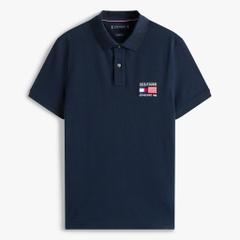 Áo Polo Tommy Hilfiger Regular Fit Embroidered Flag Pique Navy MW39836 400