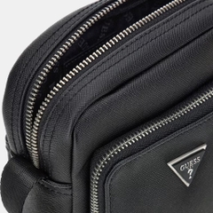 Túi GUESS Faux-Leather Saffiano Crossbody Black HMMISAP4263