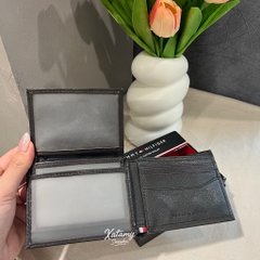 Ví Tommy Hilfiger Men's Pebbled Leather Bifold Wallet Brown 31TL220094