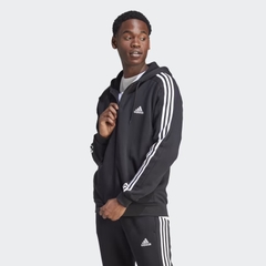 Áo Khoác adidas Nam ESSENTIALS Fleece 3S Full-zip Hoodie Black IB4029