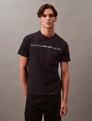 Áo Calvin Klein NYC Linear Text Logo T-Shirt Black 40EM860 001