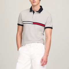 Áo Polo Tommy Hilfiger Regular Fit Embroidered Stripe Logo Grey 78JB117 030