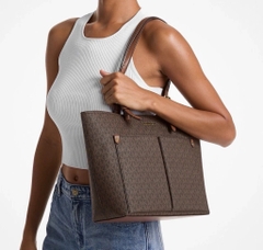 Túi Michael Kors Jet Set Medium Logo Pocket Tote Bag Brown 35F3GTVT3B
