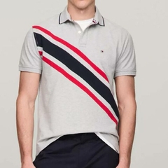Áo Polo Tommy Hilfiger Regular Fit Banner Stripe Logo Grey 78JA988 030