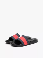 Dép Tommy Hilfiger Flag Pool Slide Black FM04263 001